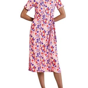 Boden Amanda Jersey Stretchy Midi Floral Print Dress